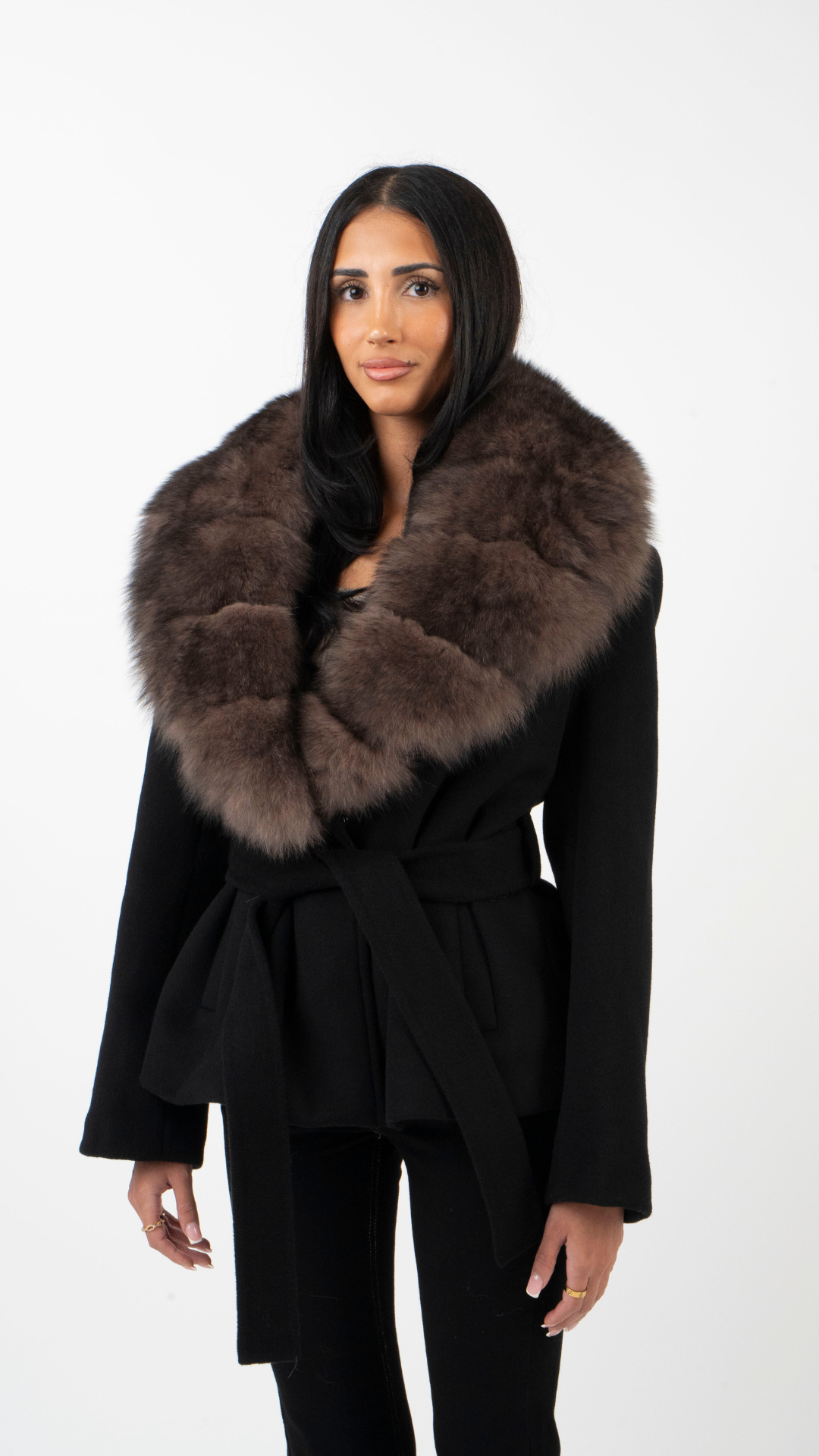 Bria Fur Coat - Black