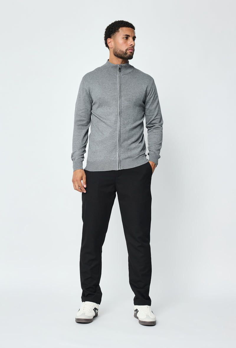 Full Zip Sweater - Gray