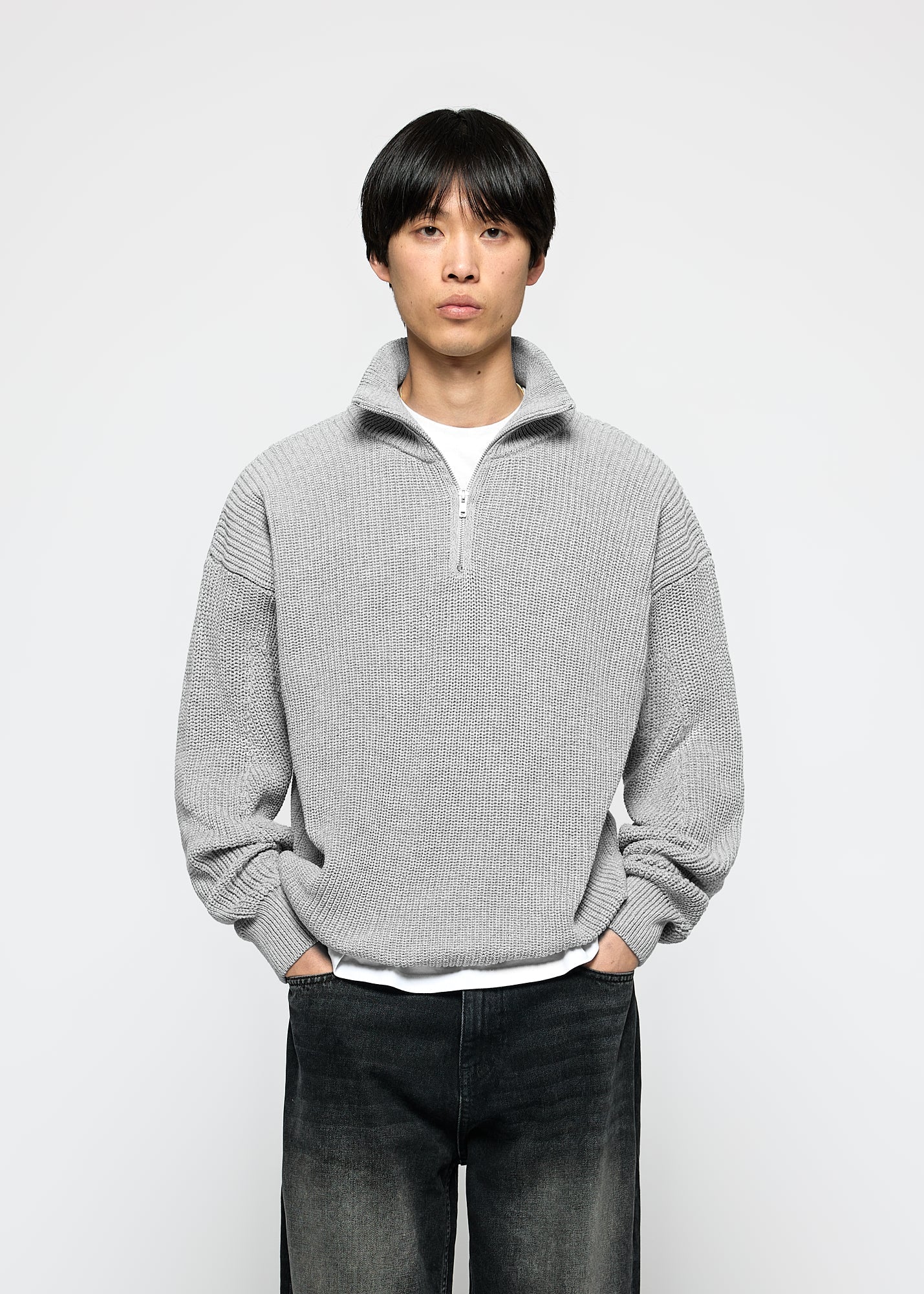 Chunky Knit Half-Zip Sweater