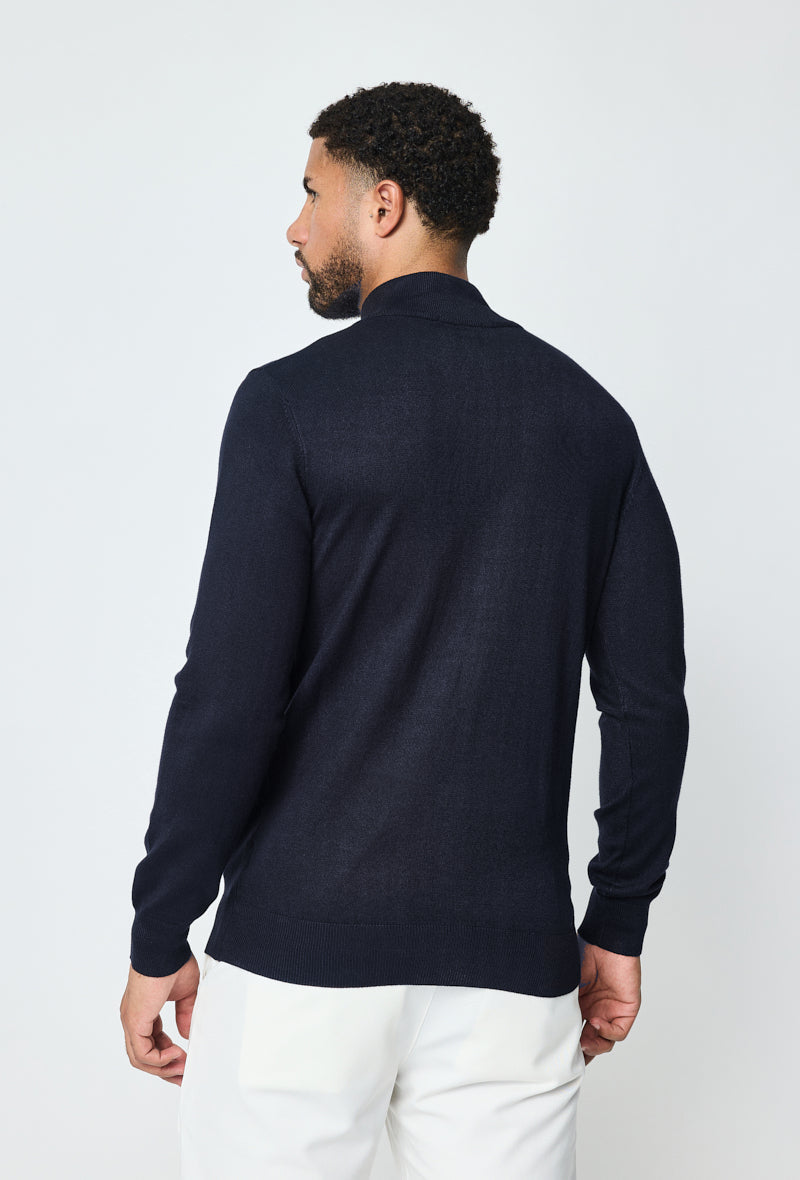 Full Zip Sweater - Dark Blue