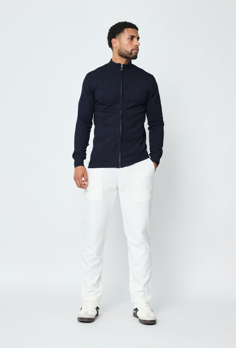 Full Zip Sweater - Dark Blue